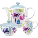 Portmeirion Water Garden 3 Piece Teapot Set, perfect as a teapot set for afternoon tea featuring vibrant floral designs.