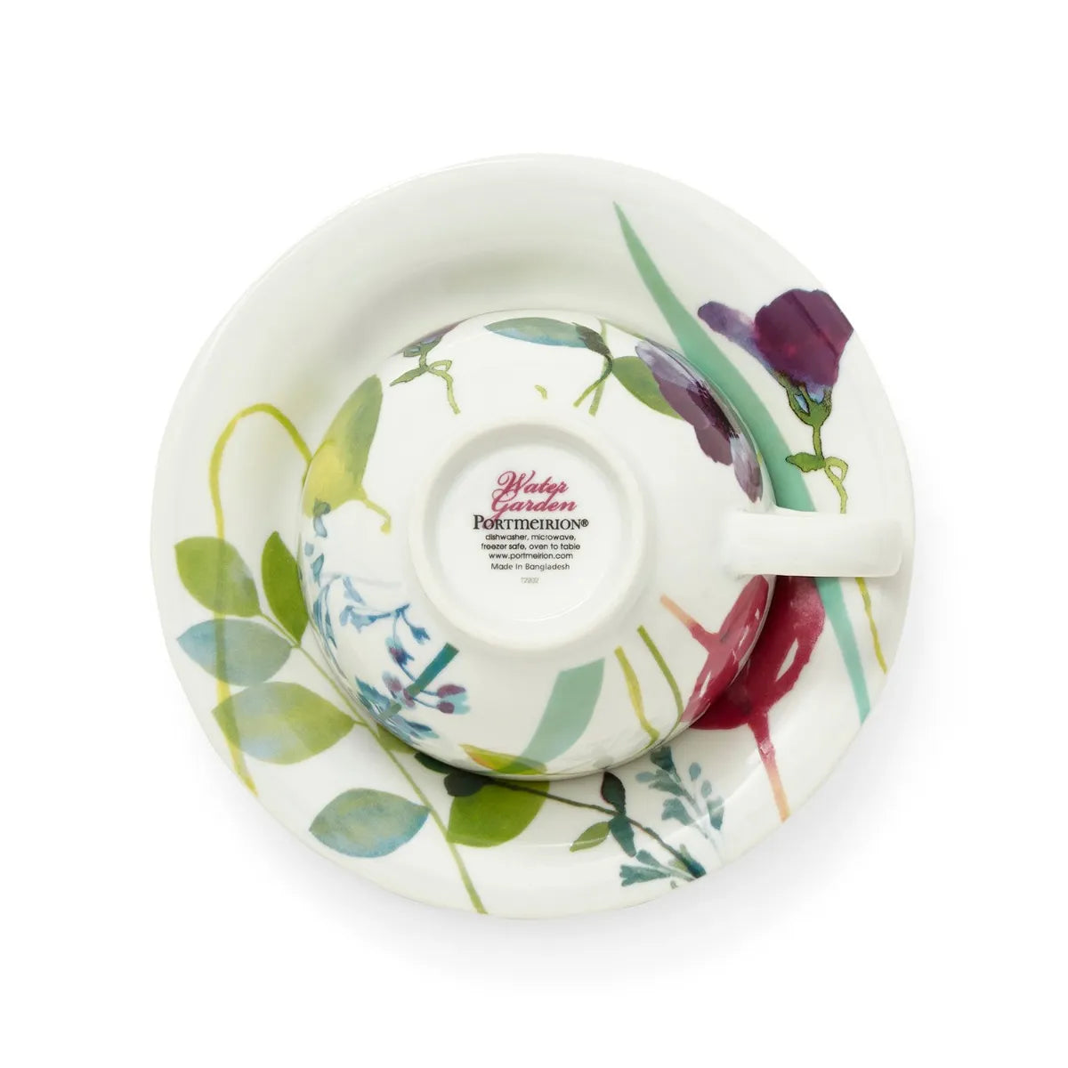 Beautifully presented Portmeirion Home & Gifts WG67105-XL breakfast cup and saucer set in Water Garden design.