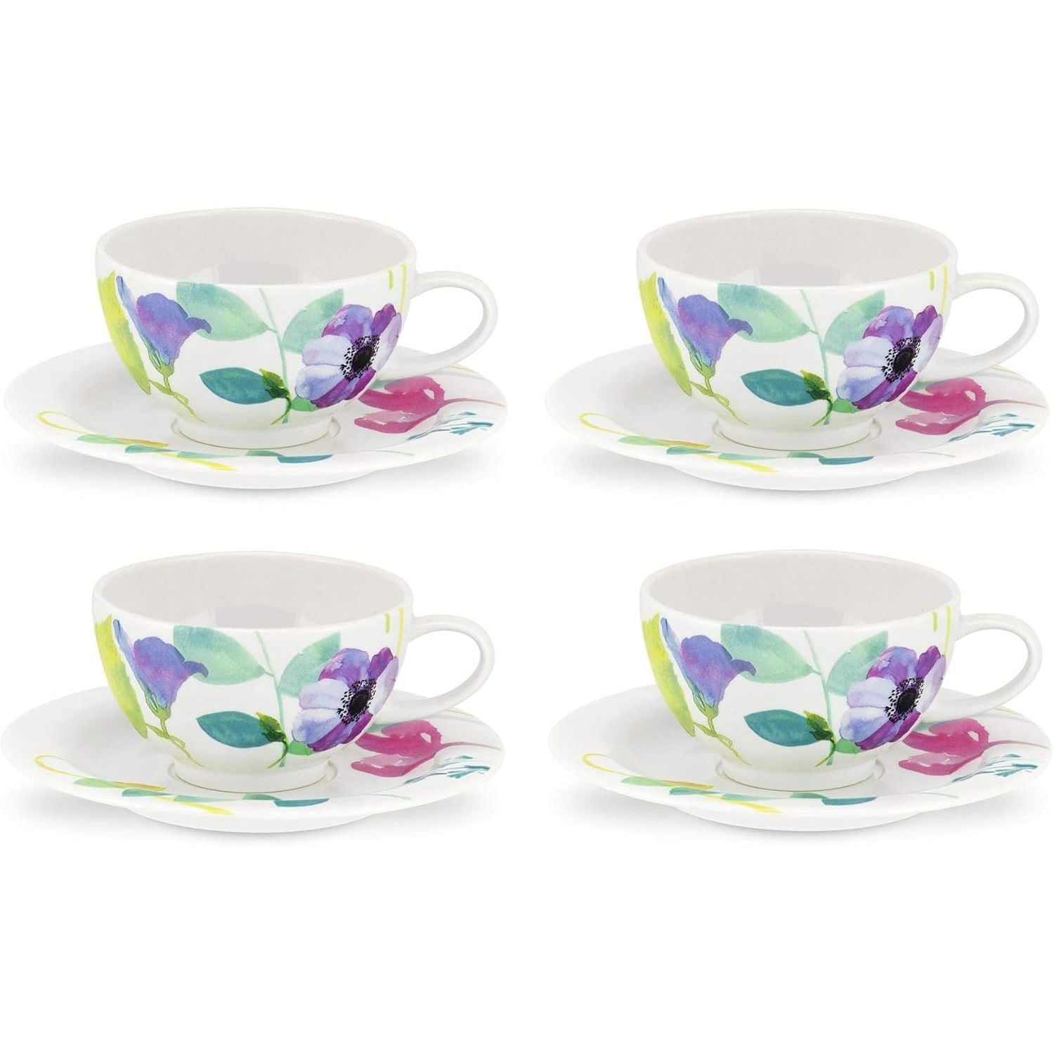 Portmeirion Home & Gifts WG67105-XL Water Garden breakfast cup and saucer set showcasing vibrant floral design.
