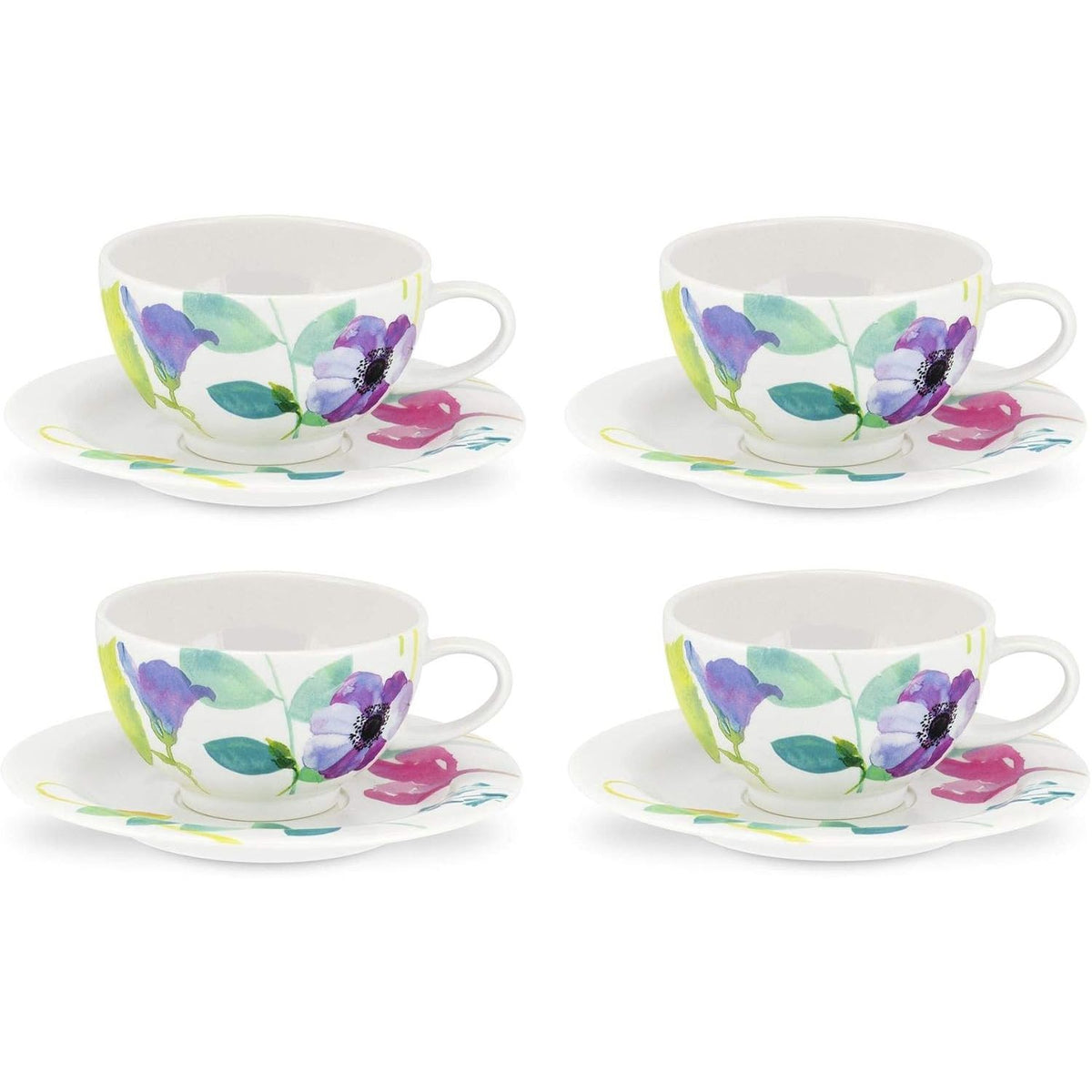 Portmeirion Home & Gifts WG67105-XL Water Garden breakfast cup and saucer set showcasing vibrant floral design.
