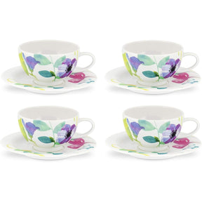 Portmeirion Home & Gifts WG67105-XL Water Garden breakfast cup and saucer set showcasing vibrant floral design.