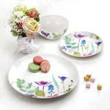 A beautifully arranged table setting with the Portmeirion Water Garden 12 Piece Dinner Set, illustrating its elegant floral dinner set design.