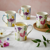 Beautifully crafted Portmeirion Water Garden Mugs showcasing a colourful floral pattern in pink, blue, and purple, designed for lovers of water garden mugs.