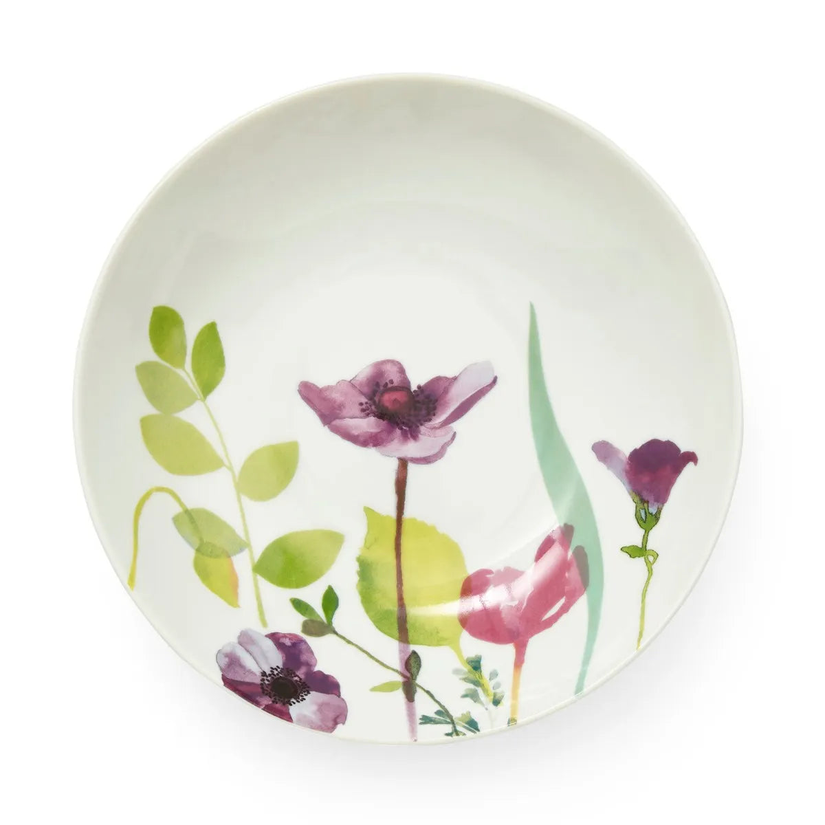 Close-up view of the Portmeirion Water Garden Pasta Bowl Set of 4, highlighting the intricate patterns and colours of the bowls, a stylish addition to your pasta serving collection.