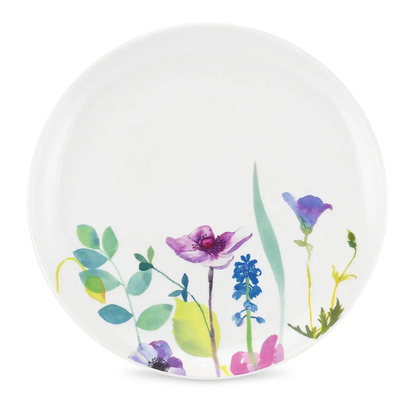 Elegant Portmeirion Water Garden Coupe Dinner Plates with floral design in soft shades; ideal floral dinner plates for any occasion.
