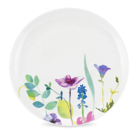 Elegant Portmeirion Water Garden Coupe Dinner Plates with floral design in soft shades; ideal floral dinner plates for any occasion.