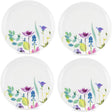 Portmeirion Water Garden Set of 4 Dinner Plates, Coupe Dinner Plates featuring a beautiful floral pattern; perfect floral dinner plates for everyday dining.