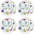 Portmeirion Water Garden Set of 4 Porcelain Side Plates featuring a vibrant watercolour floral design, perfect floral side plates for everyday dining.