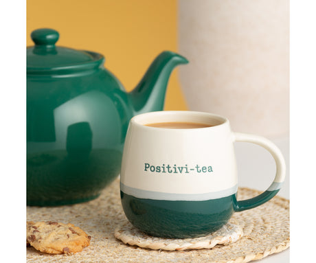 Price & Kensington Positivi-Tea Mug 340ml White/Green