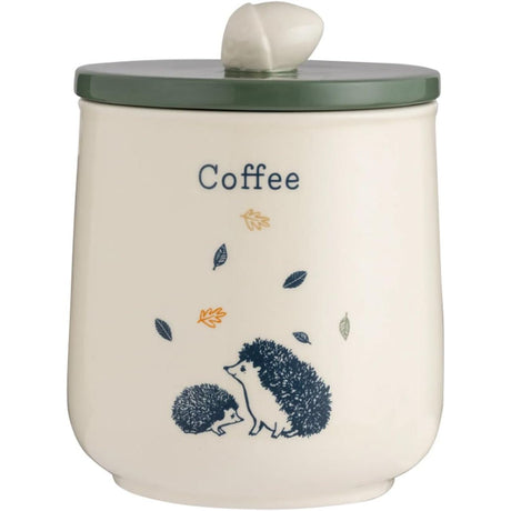 Stylish Price & Kensington Ceramic Coffee Jar Woodland design showcasing durable ceramic and airtight silicone seal to keep coffee fresh.