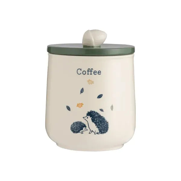 Price & Kensington 1L Ceramic Coffee Jar with Acorn Handle, featuring an Airtight Seal and Woodland Design, perfect for keeping your coffee fresh.