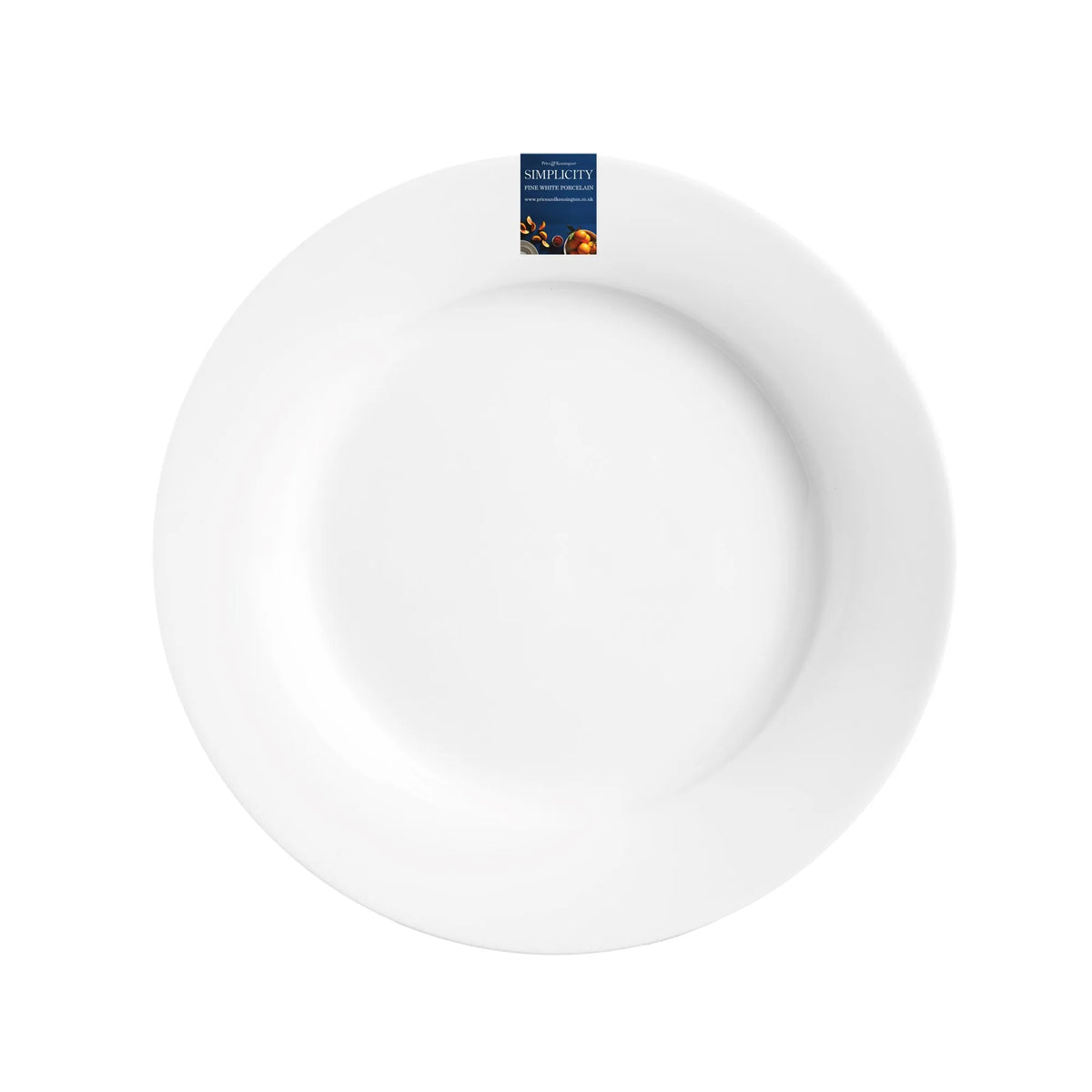 Price & Kensington 27cm Simplicity Rim Dinner Plate - White Porcelain, Dishwasher & Microwave Safe - Home Deco London