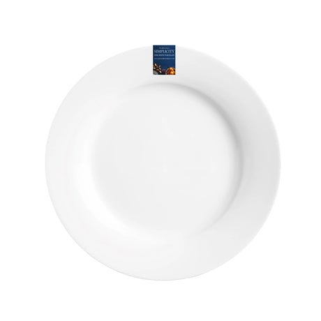 Price & Kensington 27cm Simplicity Rim Dinner Plate - White Porcelain, Dishwasher & Microwave Safe - Home Deco London