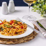 Price & Kensington 27cm Simplicity Rim Dinner Plate - White Porcelain, Dishwasher & Microwave Safe - Home Deco London