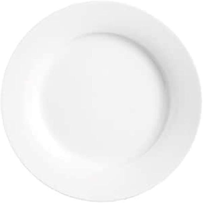 Price & Kensington 27cm Simplicity Rim Dinner Plate - White Porcelain, Dishwasher & Microwave Safe - Home Deco London