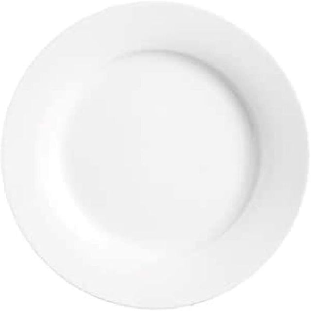 Price & Kensington 27cm Simplicity Rim Dinner Plate - White Porcelain, Dishwasher & Microwave Safe - Home Deco London