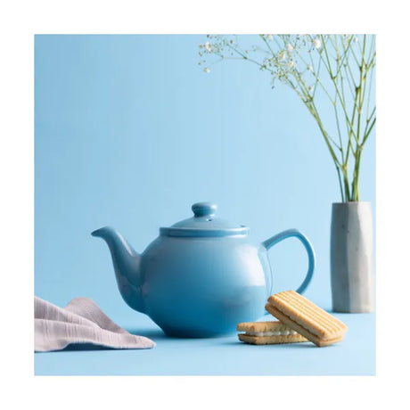 Price & Kensington Blue 2 Cup Teapot 450ml - Glossy Stoneware with Non-Drip Spout - Home Deco London