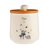 Price & Kensington Ceramic Tea Storage Jar with Acorn Handle, 1-Litre Capacity, Woodland Style - Stylish ceramic tea storage jar for keeping tea fresh.