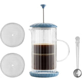 Price & Kensington Luxe French Press White Cafetiere 1 Litre Bluebell - Home Deco London