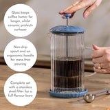 Price & Kensington Luxe French Press White Cafetiere 1 Litre Bluebell - Home Deco London