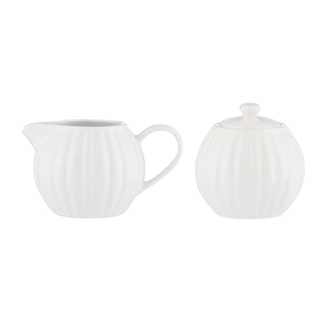 Price & Kensington Luxe Milk Jug & Sugar Bowl White - Home Deco London