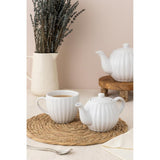 Price & Kensington Luxe White 2 Cup Stoneware Teapot 450ml - Home Deco London