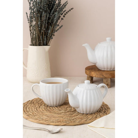 Price & Kensington Luxe White 2 Cup Stoneware Teapot 450ml - Home Deco London