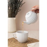 Price & Kensington Luxe White 2 Cup Stoneware Teapot 450ml - Home Deco London