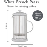 Price & Kensington Luxe French Press White Cafetiere 350ml White - Home Deco London