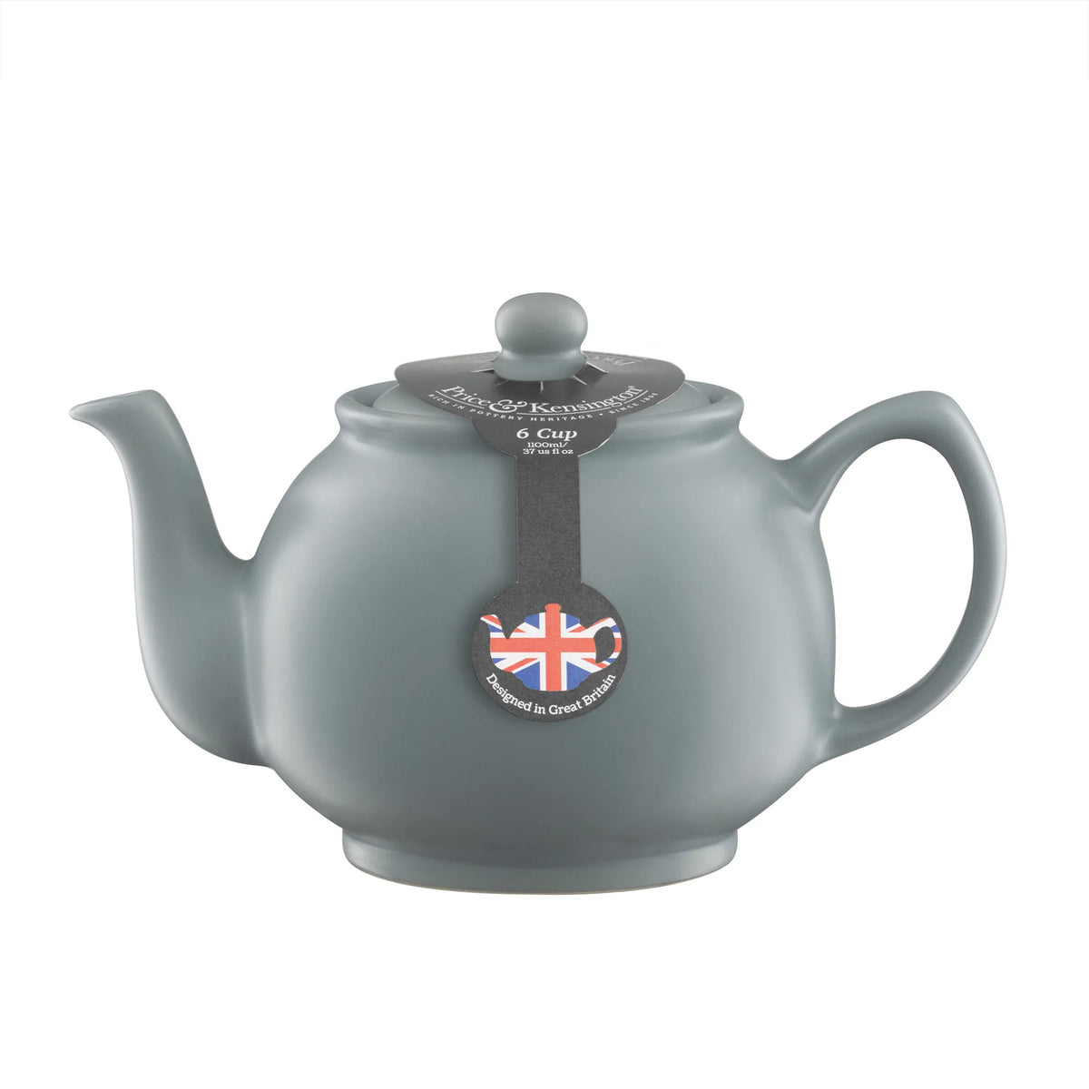 Price & Kensington Matt Grey Teapot - 6 Cup Capacity, Non-Drip Spout, & Durable Stoneware - Home Deco London