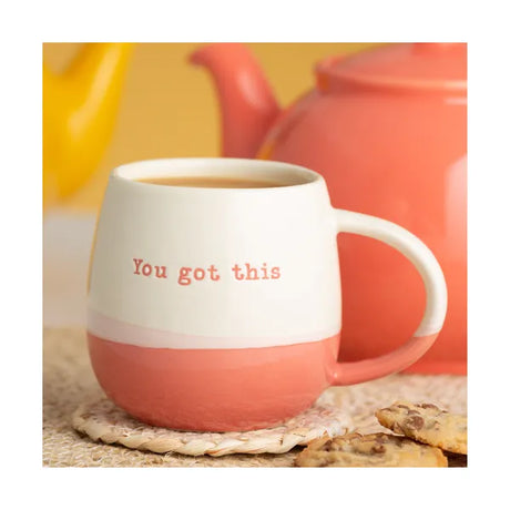 Price & Kensington Motivational Coffee Mug 340ml White/Pink - You Got This, Dishwasher Safe Ceramic - Home Deco London