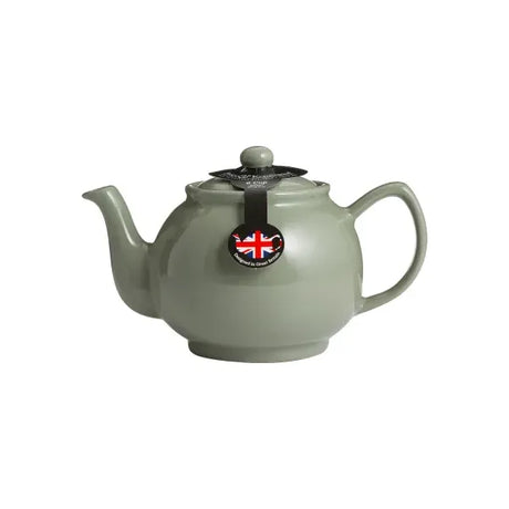 Price & Kensington Sage Green Teapot 6 Cup Durable Stoneware with Non-Drip Spout - Home Deco London
