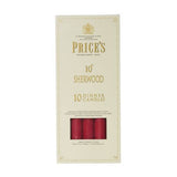 Price's Sherwood 10 Pack 10" Red Dinner Candles - Home Deco London