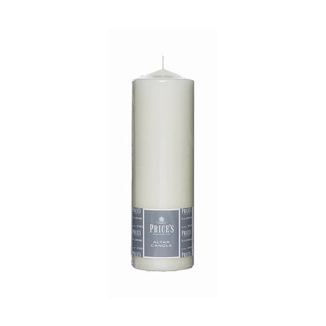Price's Candles 80x250mm Altar Candle Ivory - a high-quality unscented altar candle for a clean, smokeless burn.
