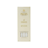 Price's Sherwood 10 Pack 12" White Dinner Candles - Home Deco London