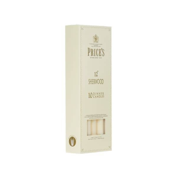 Price's Sherwood 10 Pack 12" Ivory Dinner Candles - Home Deco London