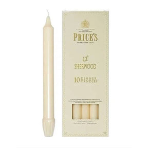 Price's Sherwood 10 Pack 12" Ivory Dinner Candles - Home Deco London