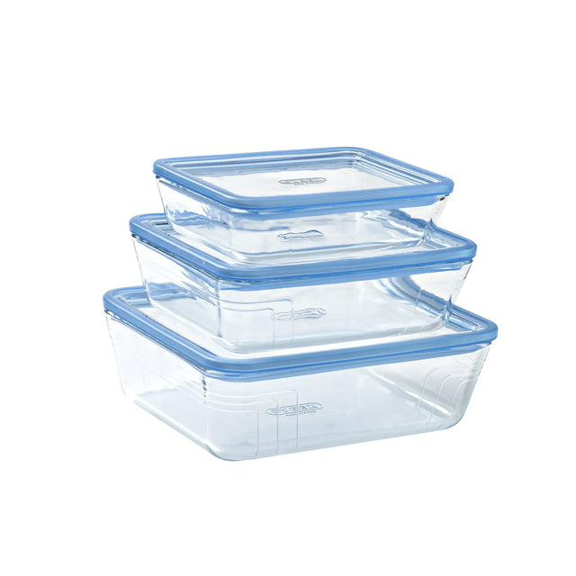 Pyrex® Zero Plastic Glass Storage Containers Set of 3 - Home Deco London