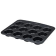 Pyrex Glide 12 Muffin and Cupcake Tray showcasing its non-stick surface, perfect for baking without sticking.