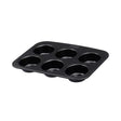 Pyrex Glide 6 Muffin and Cupcake Tray showcasing its durable non-stick surface and ergonomic handle for easy baking.