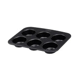 Pyrex Glide 6 Muffin and Cupcake Tray showcasing its durable non-stick surface and ergonomic handle for easy baking.