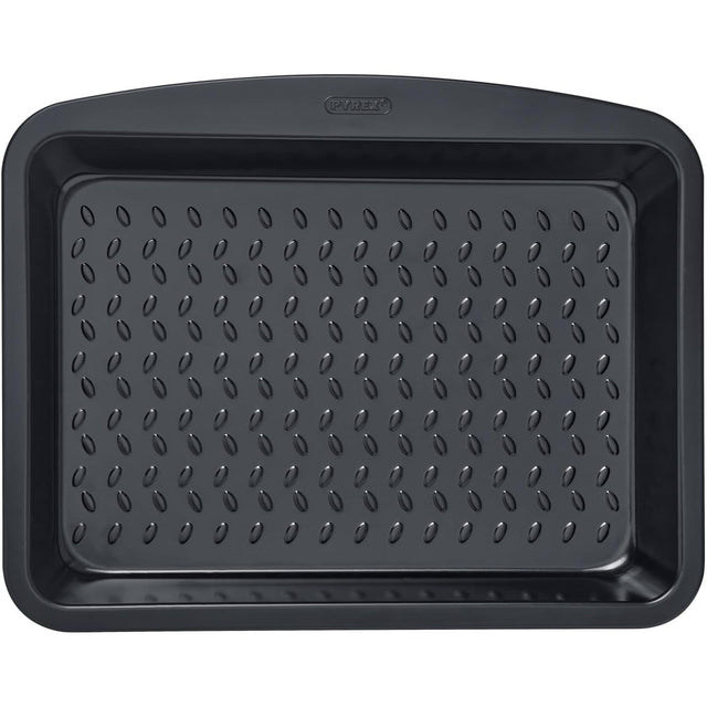 Pyrex Glide Metal Roaster 34x24cm, a durable non-stick roasting pan for effortless cooking.