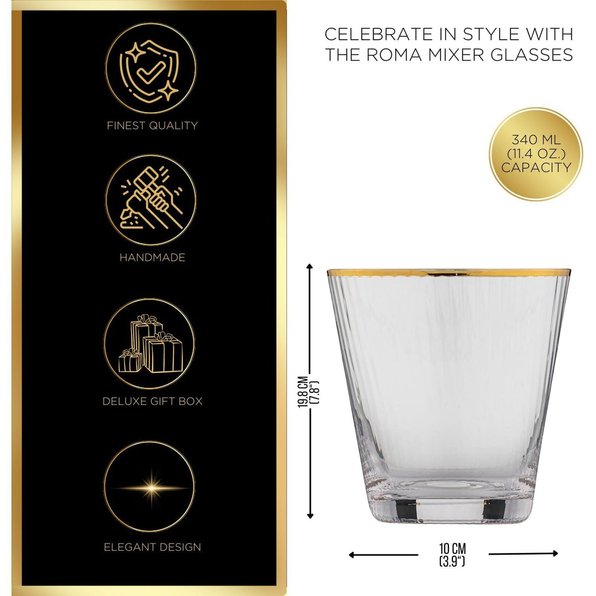 Ravenhead Roma Mixer Glasses Set of 2 - Home Deco London