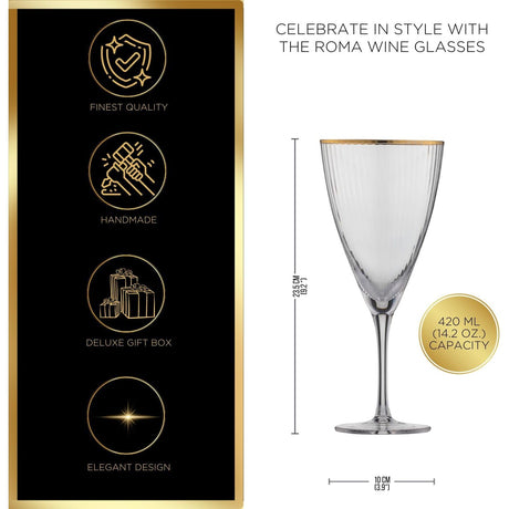 Ravenhead Roma Luxury Wine Glasses Set of 2 - Home Deco London