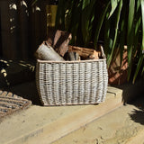 Spacious rectangular log basket by Home Deco London, ideal for keeping your fireplace stocked.