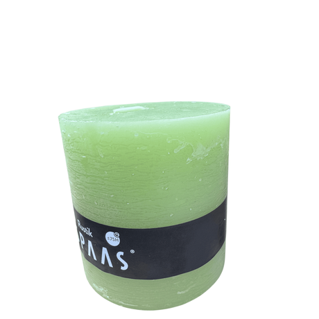 Rustic Candle Green 10x10cm - Long Lasting 75 Hour Burn Time - Home Deco London