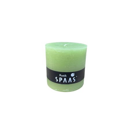 Rustic Candle Green 10x10cm - Long Lasting 75 Hour Burn Time - Home Deco London