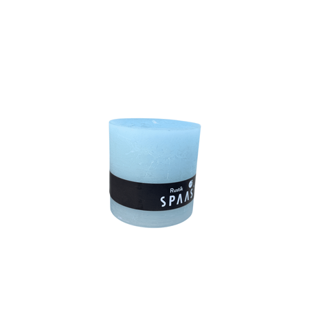 Rustic Sky Blue Candle 10x10cm - 75 Hour Burn Time - Home Deco London