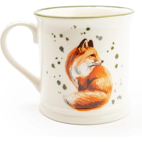 Country Kitchen Fox Ceramic Tankard Mug Set of 4 - Home Deco London
