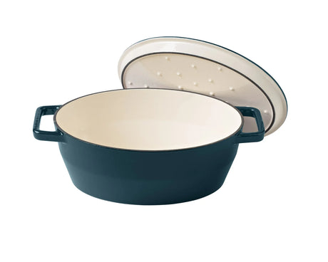 Pyrex SlowCook Eclipse Green Oval cast iron casserole dish 29cm - Currently on Order - Orders will be delivered from the 15/10/2026.